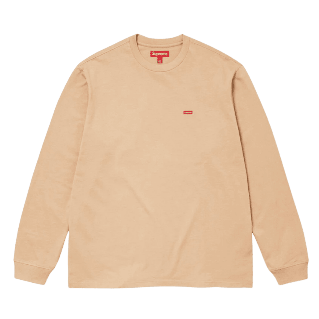 Supreme Small Box Logo Long Sleeve Tee - Dark Tan