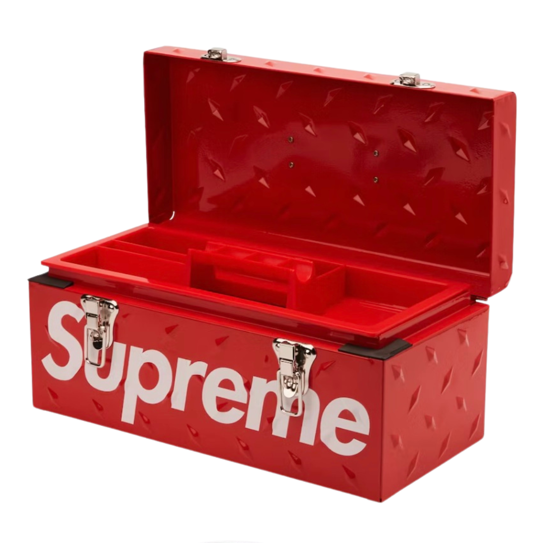 Supreme Diamond Plate Tool Box - Red