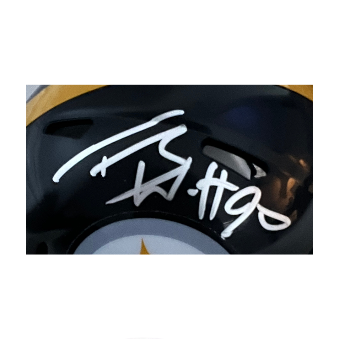 T.J. Watt Pittsburgh Steelers Autographed Speed Mini Speed Helmet - Beckett COA