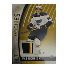Tage Thompson 2017-18 SP Game Used Two Color Patch #97 Authentic Rookies #D 1/49
