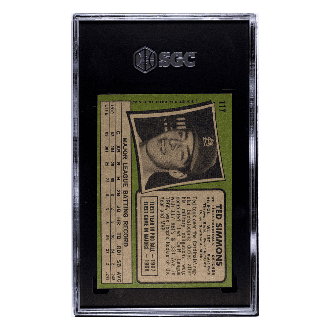 Ted Simmons SGC 6 1971 Topps Card #117