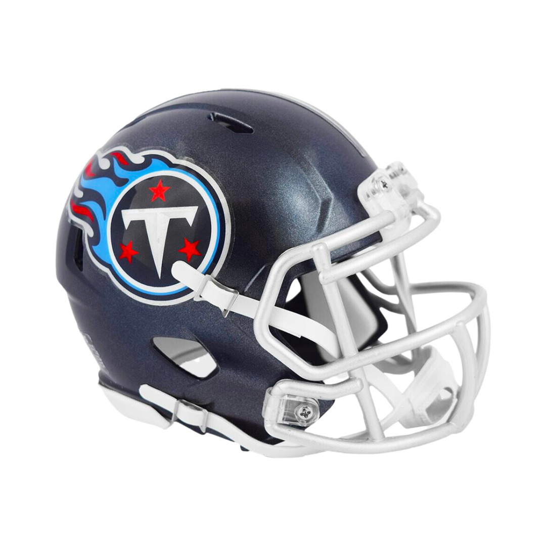 Tennessee Titans Satin Navy Metallic Speed Riddell Mini Football Helmet
