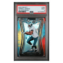 Terrell Owens PSA 9 2024 Panini Select Tie-Dye Prizm #d/ 25 Card #362