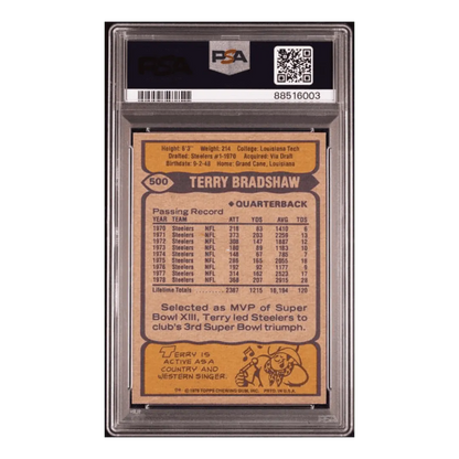 Terry Bradshaw PSA 8 1979 Topps Card #500