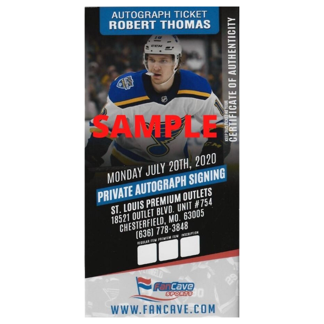 Robert Thomas St Louis Blues Autographed Mouthpiece 8x10 Photo - Fan Cave COA
