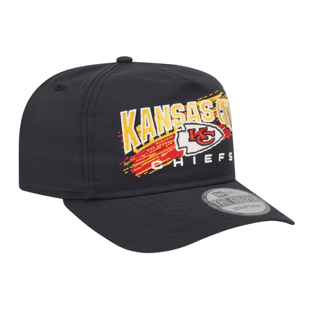 Kansas City Chiefs Throwback Brush New Era Black Adjustable Hat
