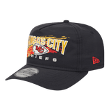 Kansas City Chiefs Throwback Brush New Era Black Adjustable Hat