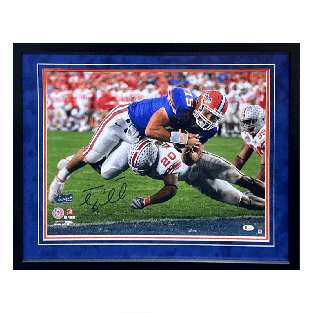 Tim Tebow Florida Gators Autographed Framed 16x20 - Beckett COA