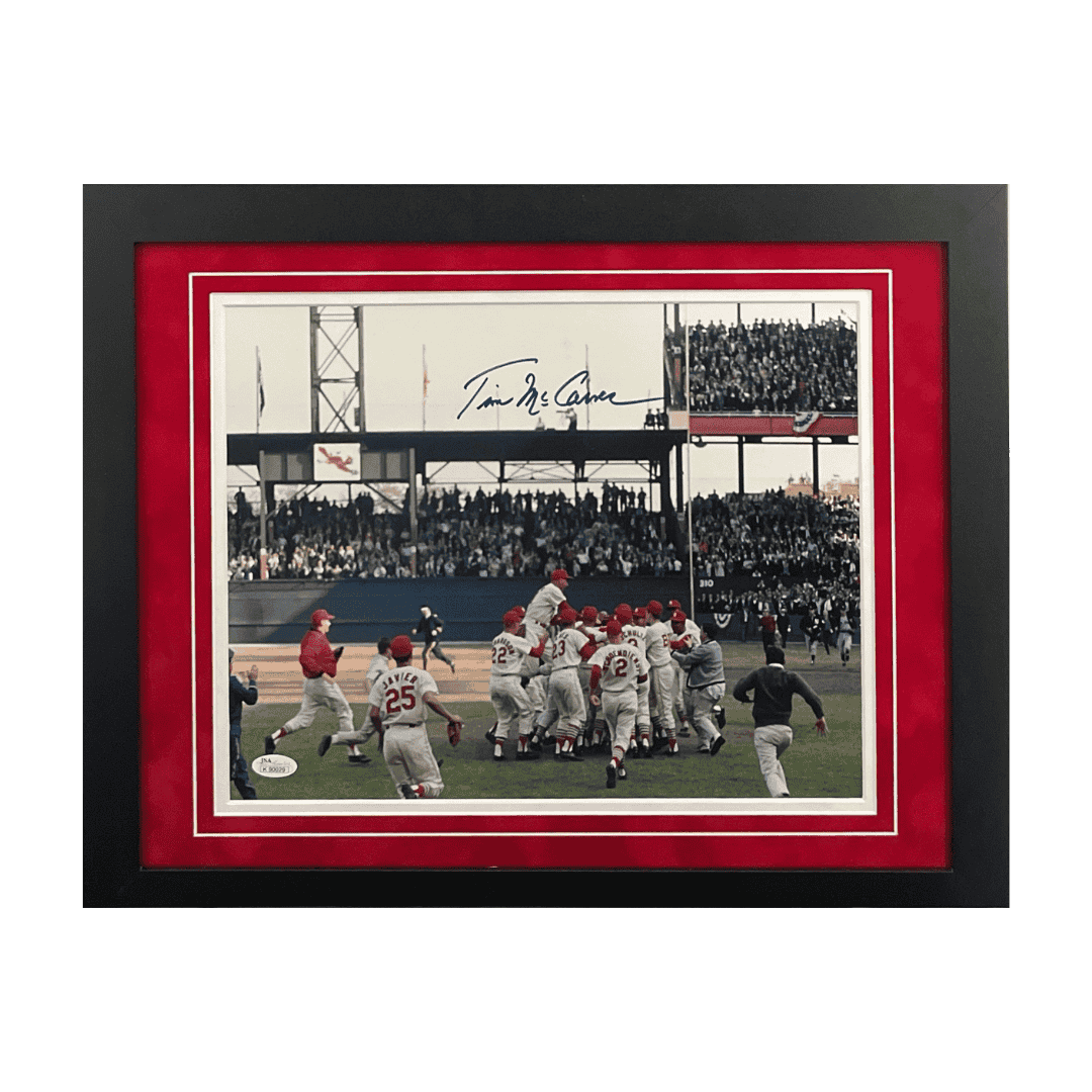 Tim McCarver St Louis Cardinals Autographed Framed 11x14 - JSA COA