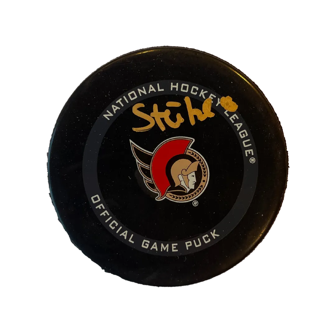 Tim Stützle Ottawa Senators Autographed Official Game Puck - AJ Sports COA
