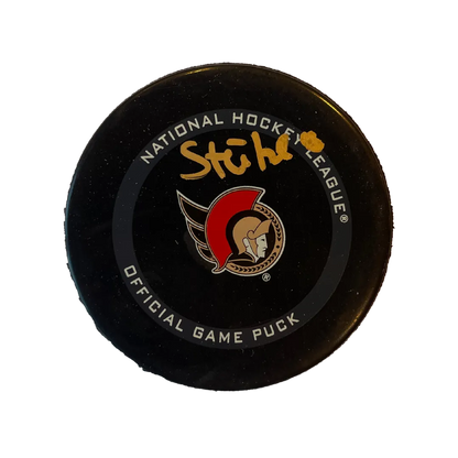 Tim Stützle Ottawa Senators Autographed Official Game Puck - AJ Sports COA
