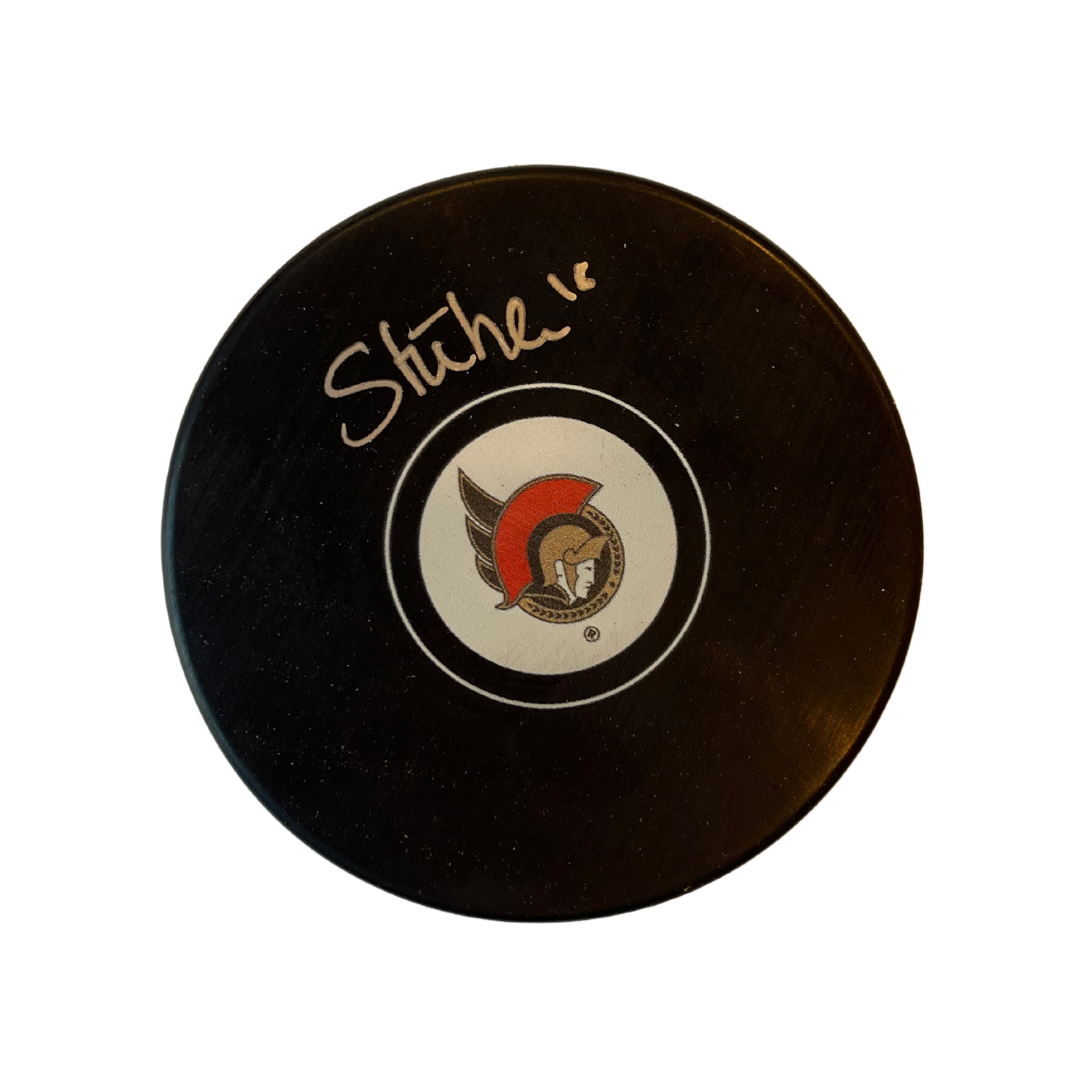Tim Stützle Ottawa Senators Autographed Logo Puck - AJ Sports COA