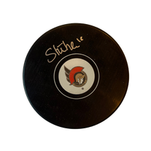 Tim Stützle Ottawa Senators Autographed Logo Puck - AJ Sports COA