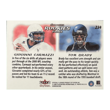 Tom Brady 2000 Skybox Dominion Rookies Pair Rookie RC Card #234