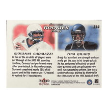 Tom Brady 2000 Skybox Dominion Rookies Pair Rookie RC Card #234