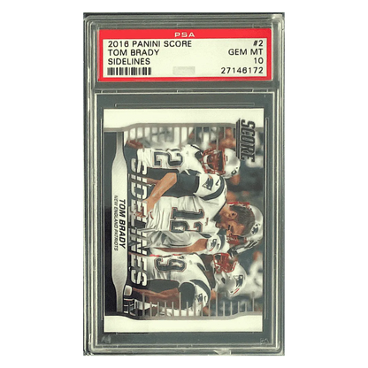 Tom Brady PSA 10 2016 Panini Score Sidelines Card #2