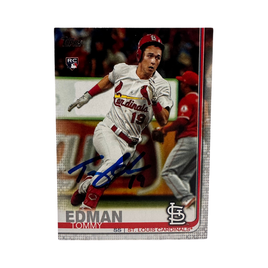 Tommy Edman 2019 Topps Update Autographed Rookie Card