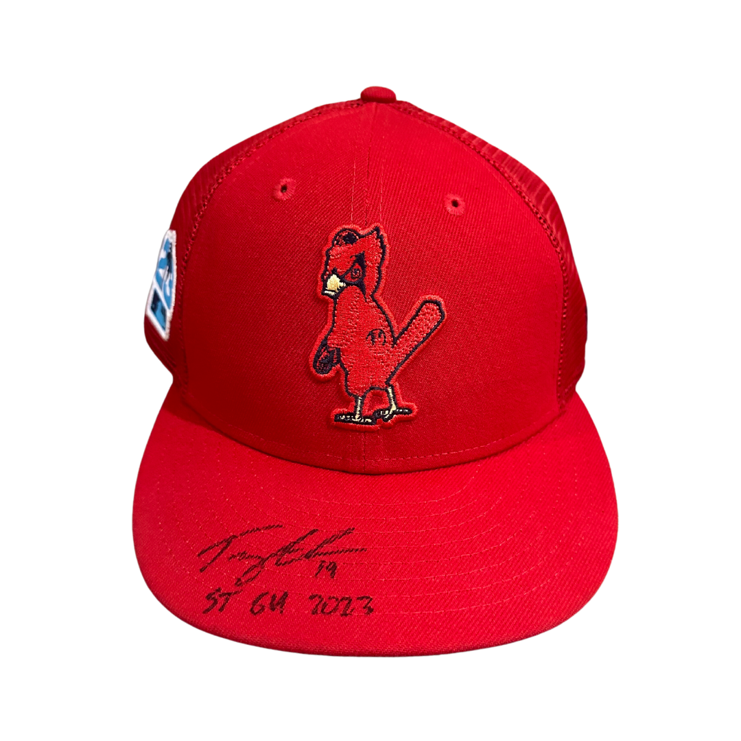Tommy Edman St Louis Cardinals Autographed Spring Training Used Hat w/ "GU 2023" Inscription - JSA COA