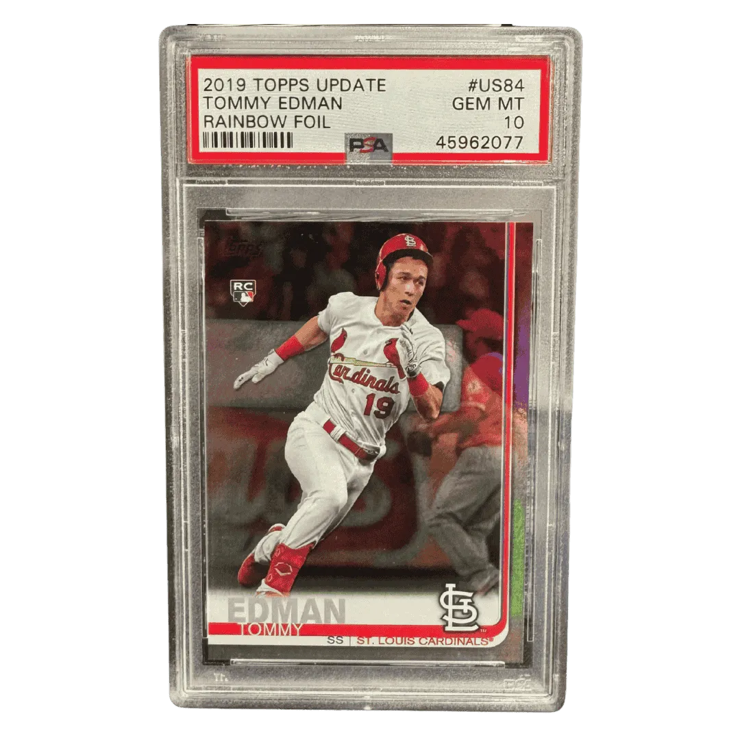 Tommy Edman PSA 10 2019 Topps Update Rainbow Foil Rookie RC Card #US84