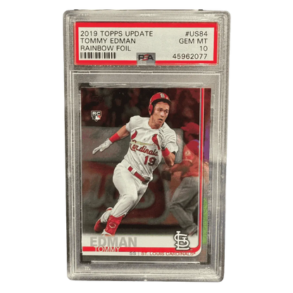 Tommy Edman PSA 10 2019 Topps Update Rainbow Foil Rookie RC Card #US84