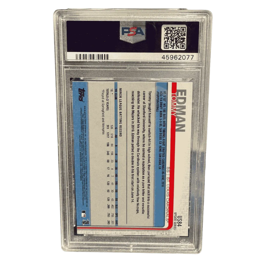 Tommy Edman PSA 10 2019 Topps Update Rainbow Foil Rookie RC Card #US84