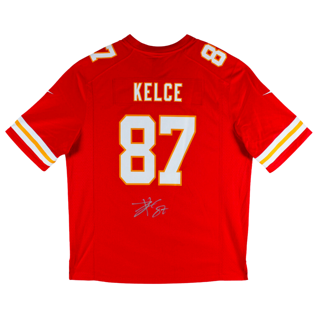 Travis Kelce Signed KC Chiefs Red Nike Authentic Jersey w/ SBC- Becket –  The Jersey Source