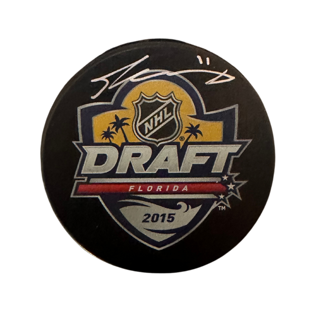 Travis Konecny Philadelphia Flyers Autographed 2015 Draft Puck - JSA COA