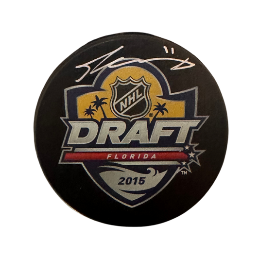 Travis Konecny Philadelphia Flyers Autographed 2015 Draft Puck - JSA COA