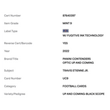 Travis Etienne Jr PSA 9 2022 Panini Contenders Optic Up and Coming Black Scope #d/ 25 Card #UC9