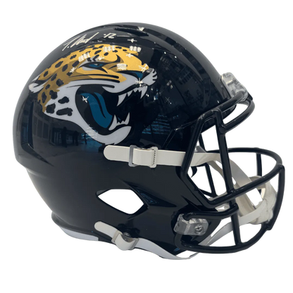 Travis Hunter Jacksonville Jaguars Autographed Full Size Speed Replica Helmet - Beckett COA