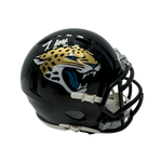
Travis Hunter Jacksonville Jaguars Autographed Mini Speed Helmet - Beckett COA — Front
