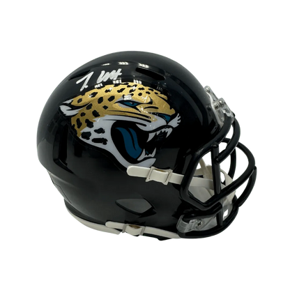 Travis Hunter Jacksonville Jaguars Autographed Mini Speed Helmet - Beckett COA