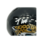 
Travis Hunter Jacksonville Jaguars Autographed Mini Speed Helmet - Beckett COA — Back