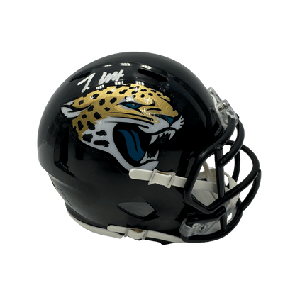 Travis Hunter Jacksonville Jaguars Autographed Mini Speed Helmet - Beckett COA