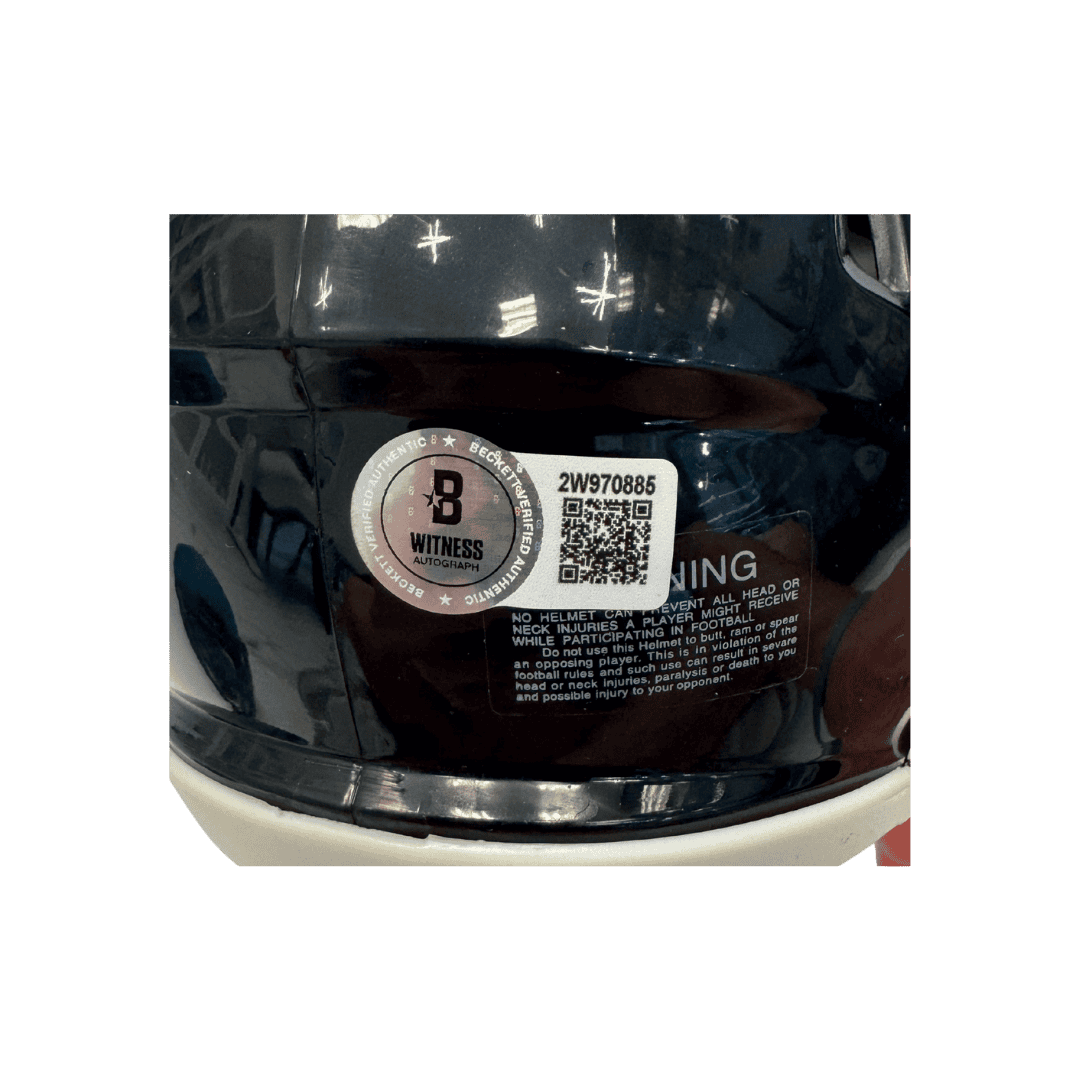 Travis Hunter Jacksonville Jaguars Autographed Mini Speed Helmet - Beckett COA
