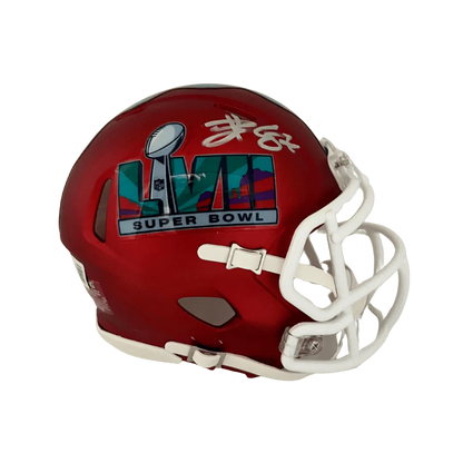 Travis Kelce Kansas City Chiefs Autographed Super Bowl LVII Mini Speed Helmet - Beckett COA