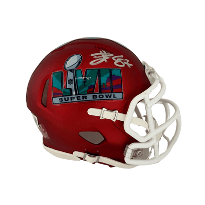 Travis Kelce Kansas City Chiefs Autographed Super Bowl LVII Mini Speed Helmet - Beckett COA