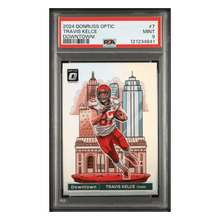 Travis Kelce PSA 9 2024 Panini Donruss Optic Downtown! Card #7