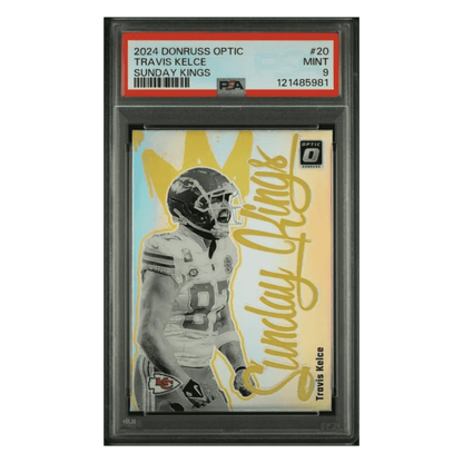 Travis Kelce PSA 9 2024 Panini Donruss Optic Sunday Kings Card #20