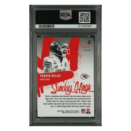 Travis Kelce PSA 9 2024 Panini Donruss Optic Sunday Kings Card #20