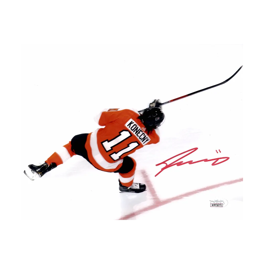 Travis Konecny Philadelphia Flyers Autographed Shooting Photo - JSA COA