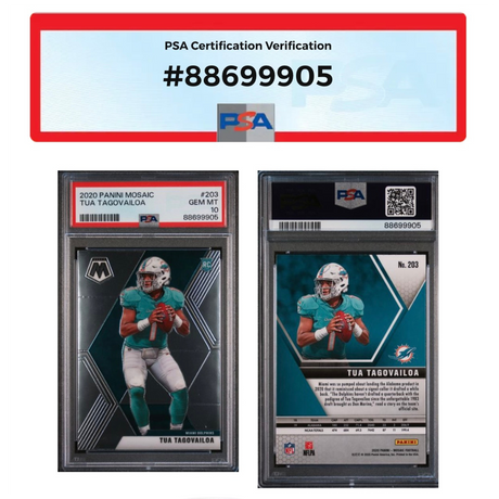 Tua Tagovailoa PSA 10 2020 Panini Mosaic Rookie RC #203
