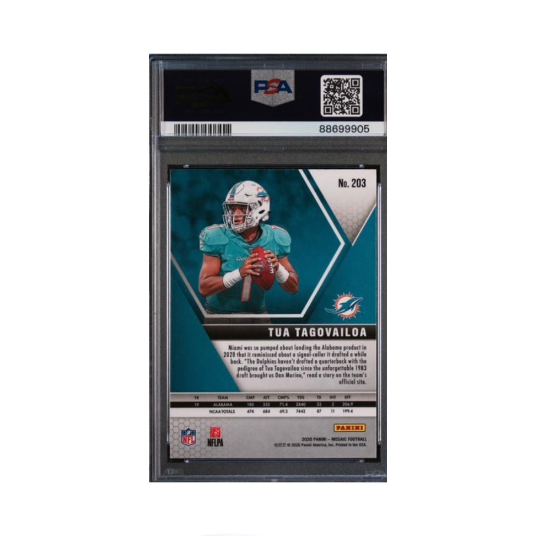 Tua Tagovailoa PSA 10 2020 Panini Mosaic Rookie RC #203