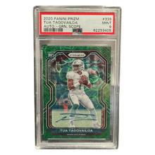 Tua Tagovailoa PSA 9 2020 Panini Prizm Autograph Green Scope Rookie RC #d/ 75 Card #339