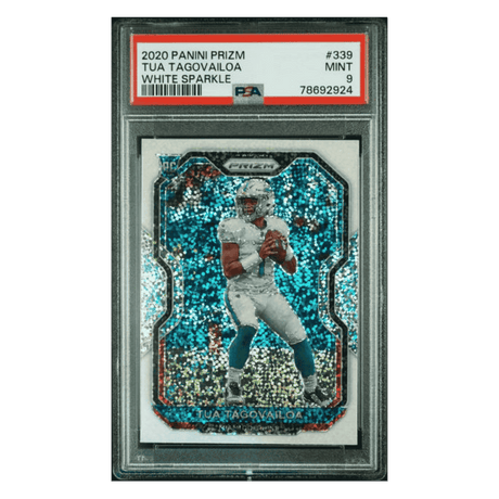 Tua Tagovailoa PSA 9 2020 Panini Prizm White Sparkle Rookie RC SSP Card #339