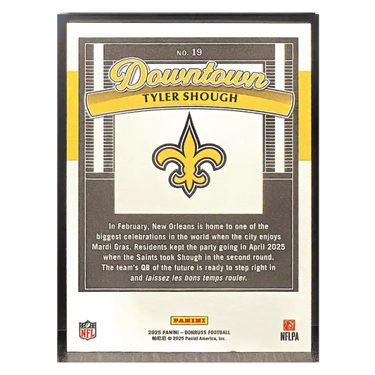 Tyler Shough 2025 Panini Donruss Downtown! Rookie RC Card #19