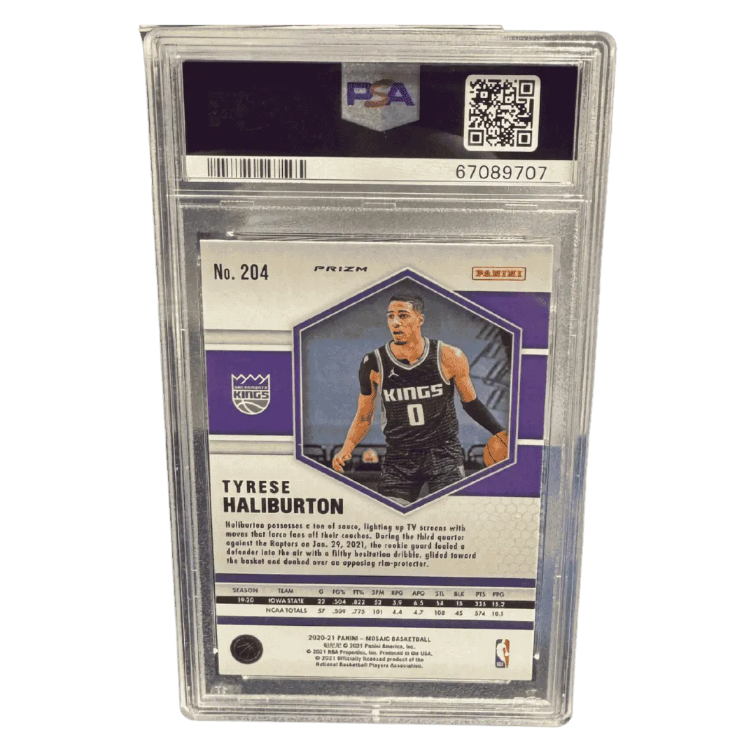 Tyrese Haliburton PSA 10 2020 Panini Mosaic Green Card #204