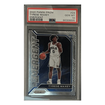Tyrese Maxey PSA 10 2020 Panini Prizm Emergent Rookie RC Card #24