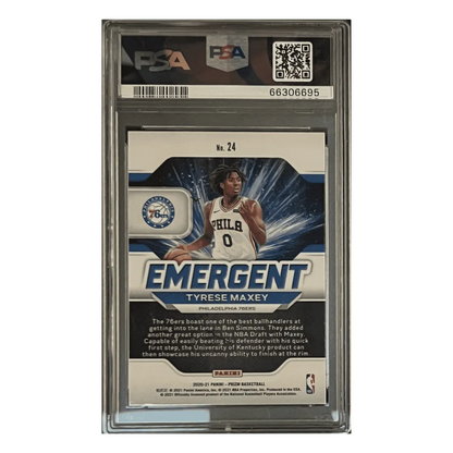 Tyrese Maxey PSA 10 2020 Panini Prizm Emergent Rookie RC Card #24