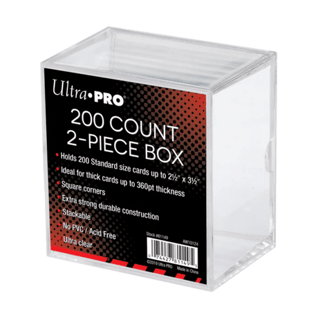 Ultra Pro 200 Count 2-Piece Clear Card Storage Box